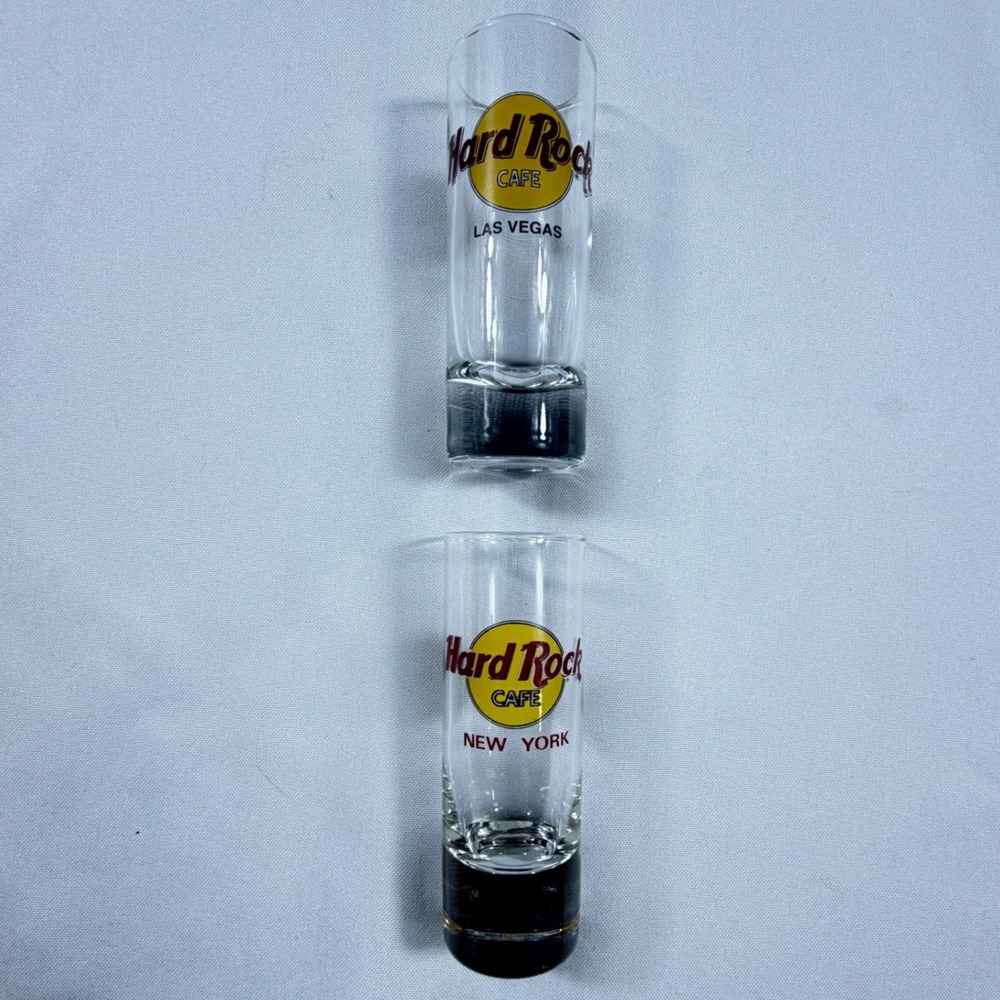 Hard Rock Cafe Shot Glass Set of 4 Las Vegas New York Ottawa Cozumel Souvenir - Picture 2 of 4